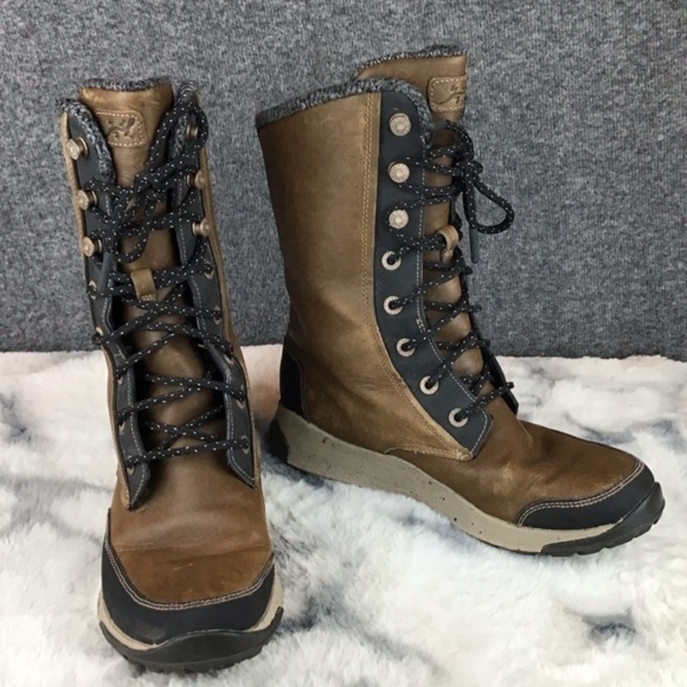Chaco Borealis Tall Waterproof Women's Brown and Black Lace-Up Boots Sz‎ 8